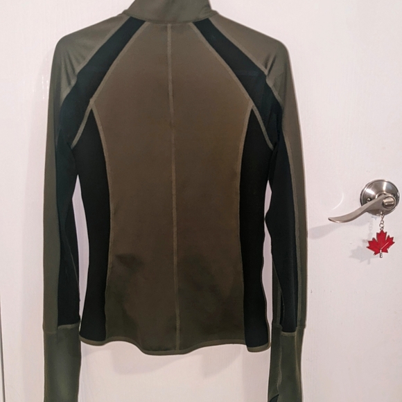 PUMA athletic running jacket in olive green Sz Small - Picture 4 of 5